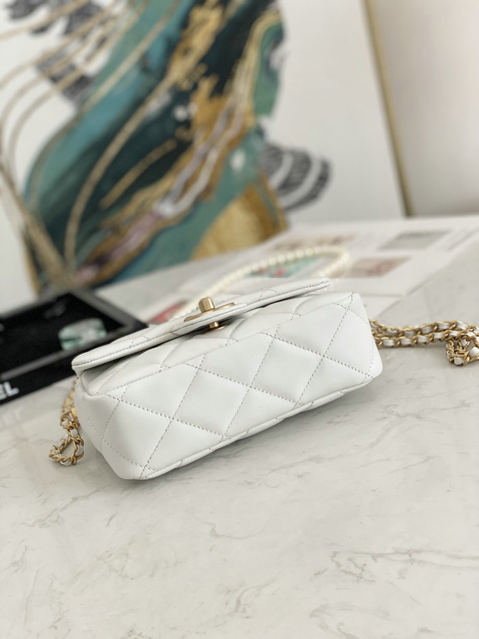 Small Chanel Lambskin Bag White AS2855