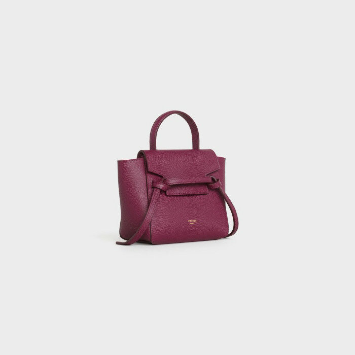 Celine Grained Calfskin Belt Bag Burgundy C10221