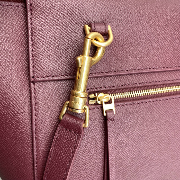 Celine Grained Calfskin Belt Bag Burgundy C10221