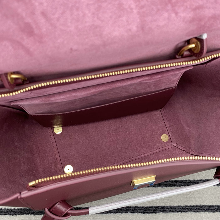 Celine Grained Calfskin Belt Bag Burgundy C10221