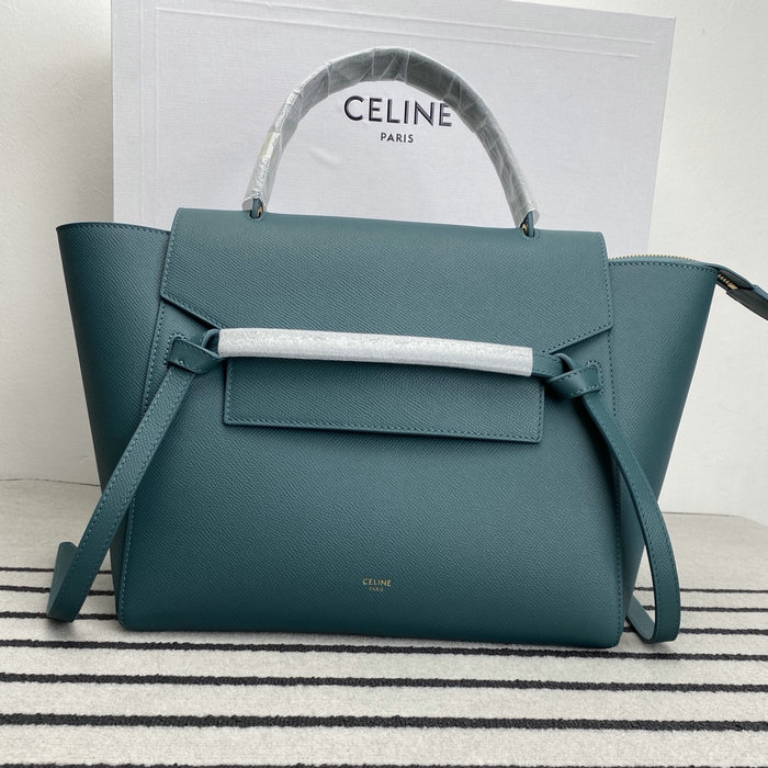 Celine Grained Calfskin Belt Bag Petrol C10221