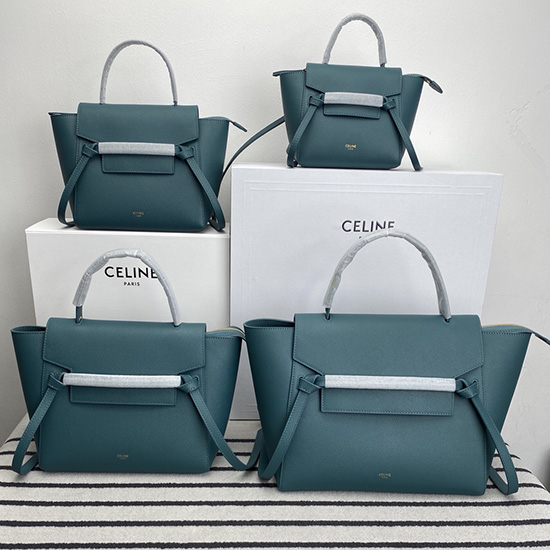 Celine Grained Calfskin Belt Bag Petrol C10221