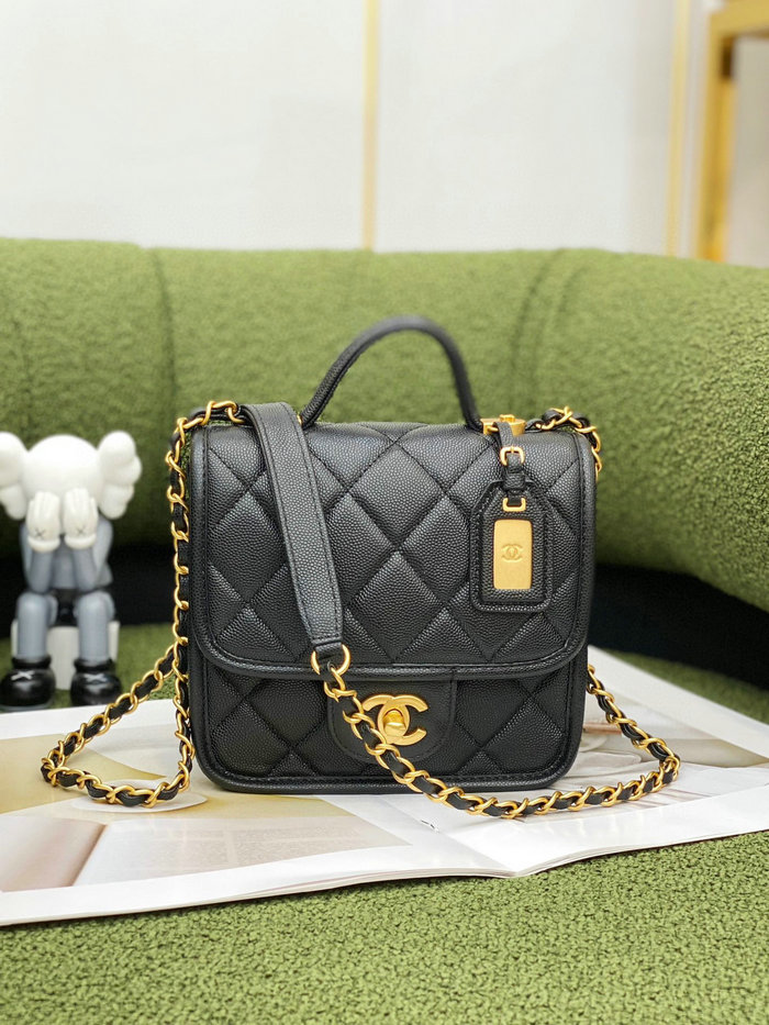 Chanel 22k Mini Flap Bag Black AS3652