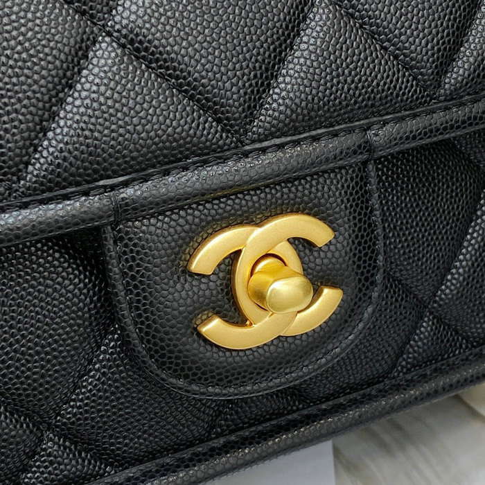 Chanel 22k Mini Flap Bag Black AS3652