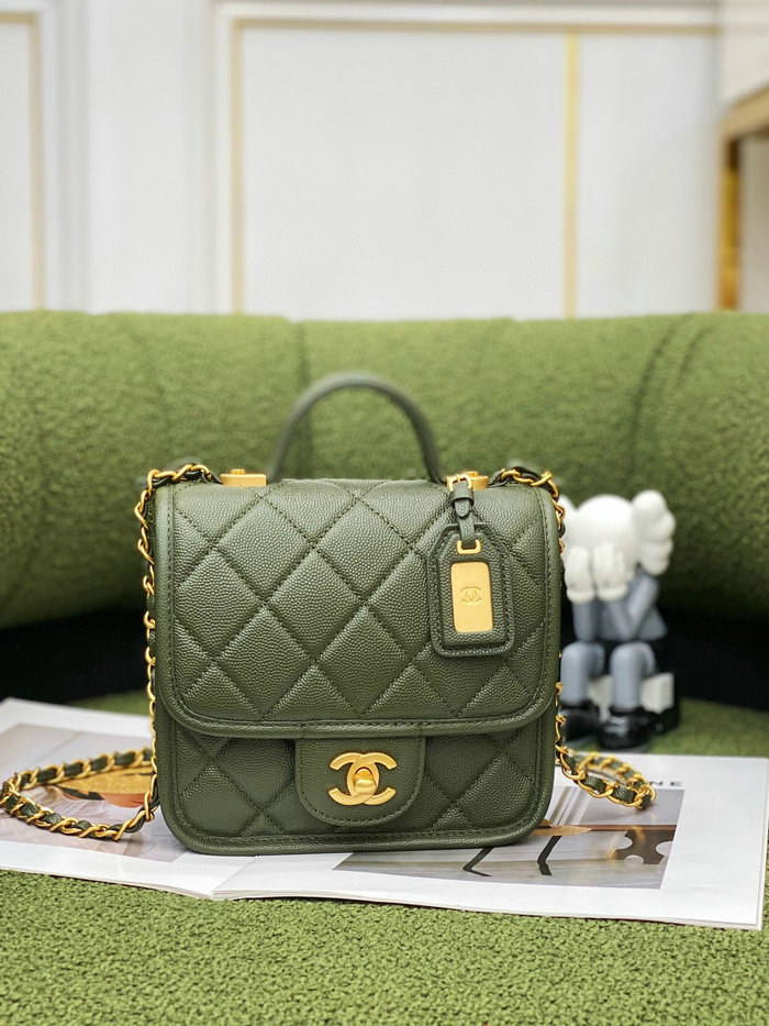 Chanel 22k Mini Flap Bag Green AS3652