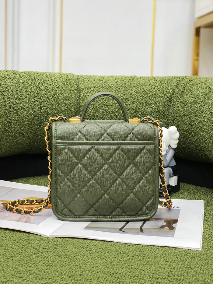 Chanel 22k Mini Flap Bag Green AS3652
