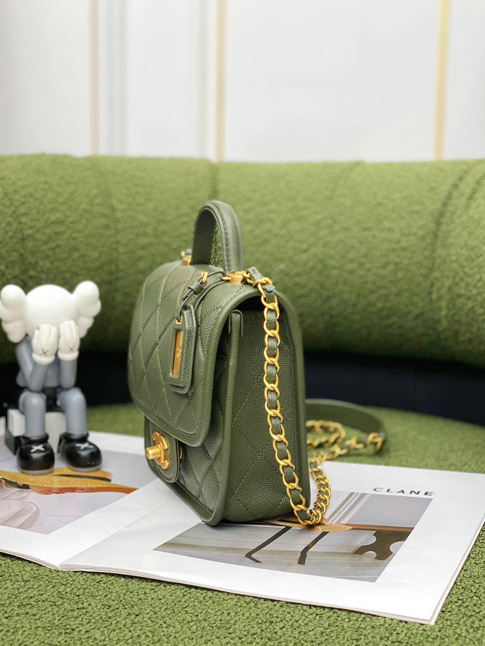 Chanel 22k Mini Flap Bag Green AS3652