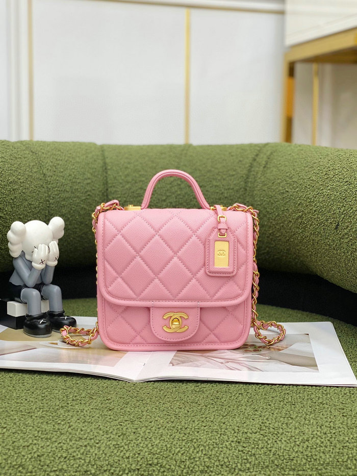 Chanel 22k Mini Flap Bag Pink AS3652