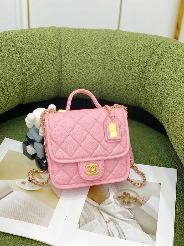 Chanel 22k Mini Flap Bag Pink AS3652