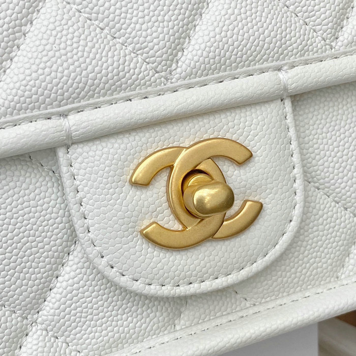 Chanel 22k Mini Flap Bag White AS3652