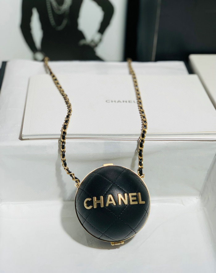 Chanel Lambskin Sphere Minaudiere Black AP2895