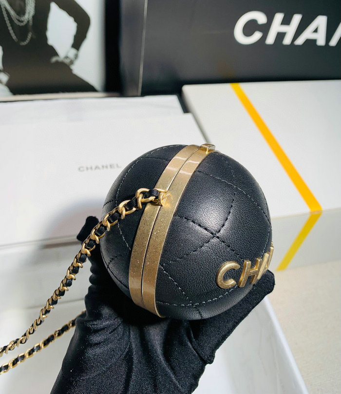 Chanel Lambskin Sphere Minaudiere Black AP2895