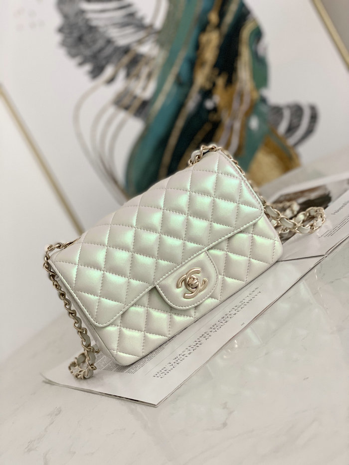 Classic Chanel Lambskin Small Flap Bag White CF1116