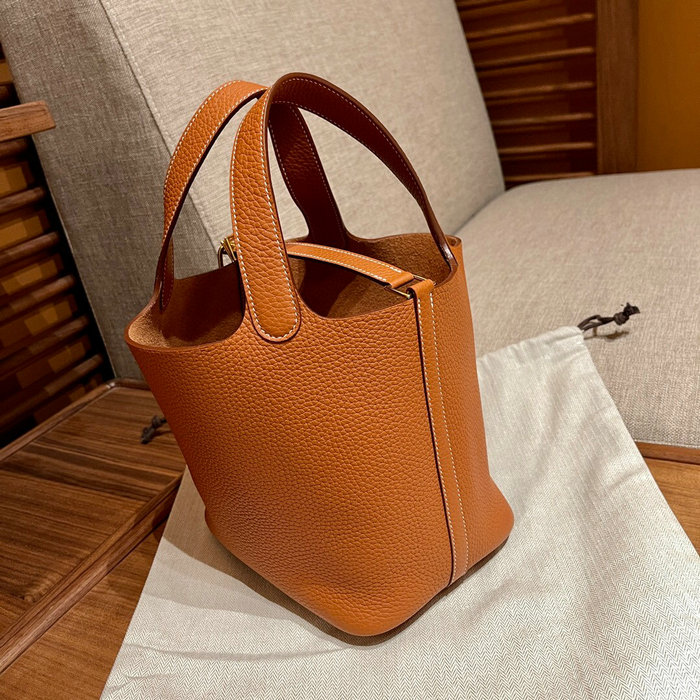 Hermes Picotin Lock 22 Tote Bag Golden Brown H82301