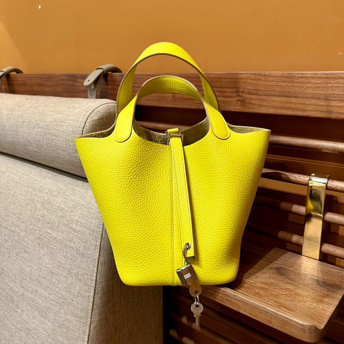 Hermes Picotin Lock 22 Tote Bag Jaune de Naples H82301