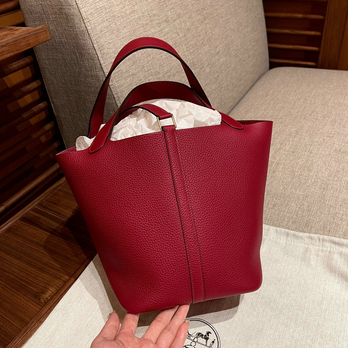 Hermes Picotin Lock 22 Tote Bag Rouge Grenat H82301