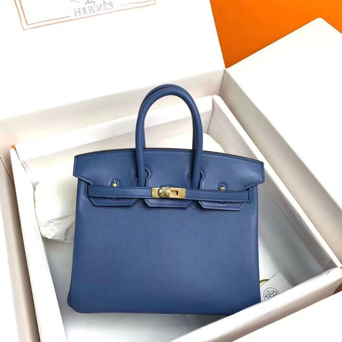 Hermes Swift Leather Birkin Bag Bieu Agate HB10231