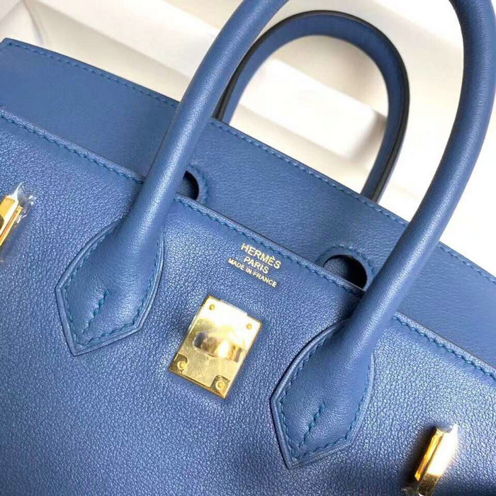 Hermes Swift Leather Birkin Bag Bieu Agate HB10231