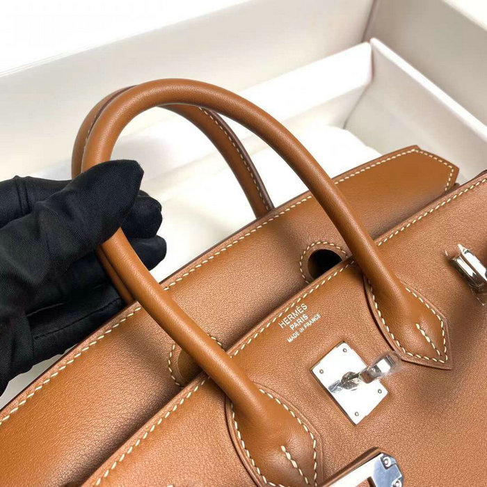 Hermes Swift Leather Birkin Bag Golden Brown HB10231