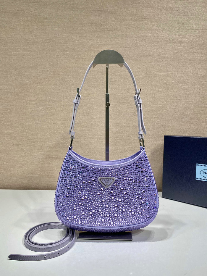 Prada Cleo satin bag with crystals Purple 1BC169