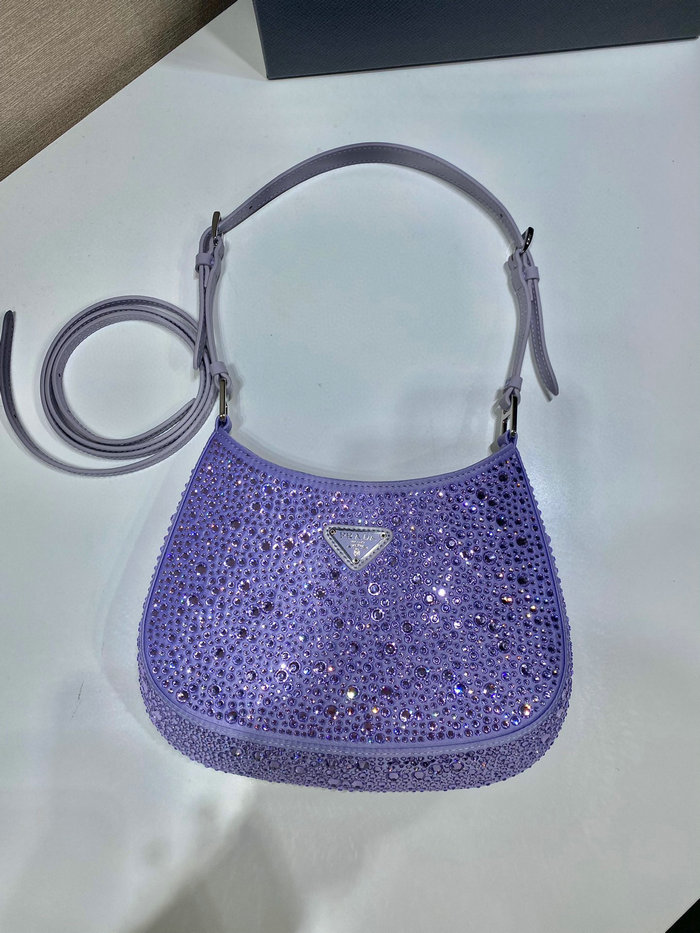 Prada Cleo satin bag with crystals Purple 1BC169