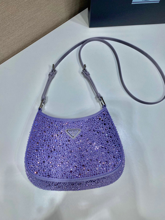 Prada Cleo satin bag with crystals Purple 1BC169