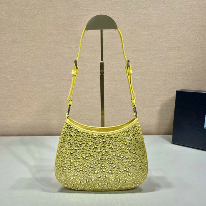 Prada Cleo satin bag with crystals Yellow 1BC169