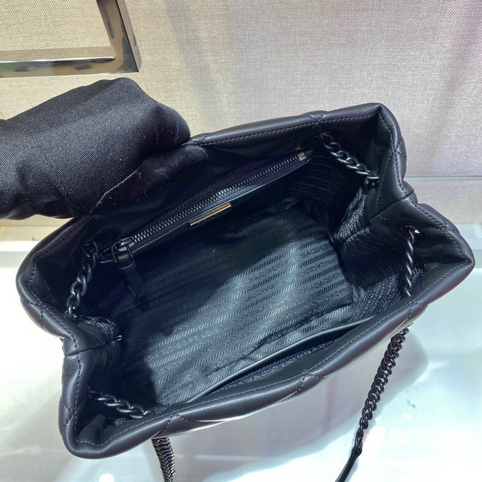 Prada Lambskin Shoulder Bag Black 1BG298