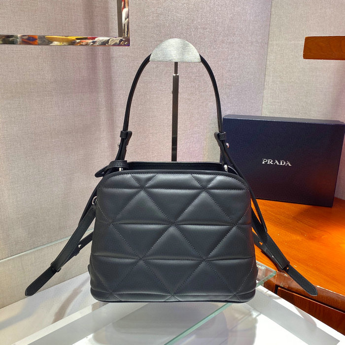 Prada Leather Shoulder Bag Black 1BA311