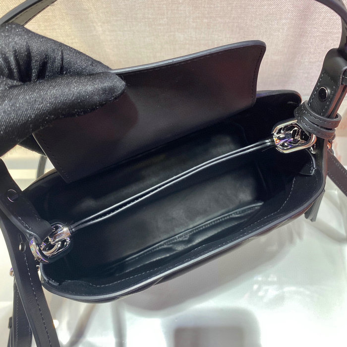 Prada Leather Shoulder Bag Black 1BA311