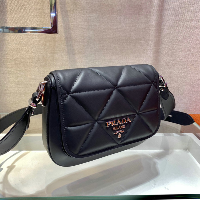 Prada Leather Shoulder Bag Black 1BD283