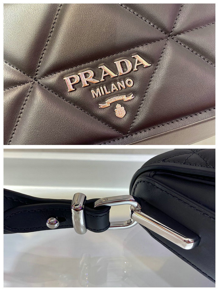 Prada Leather Shoulder Bag Black 1BD283