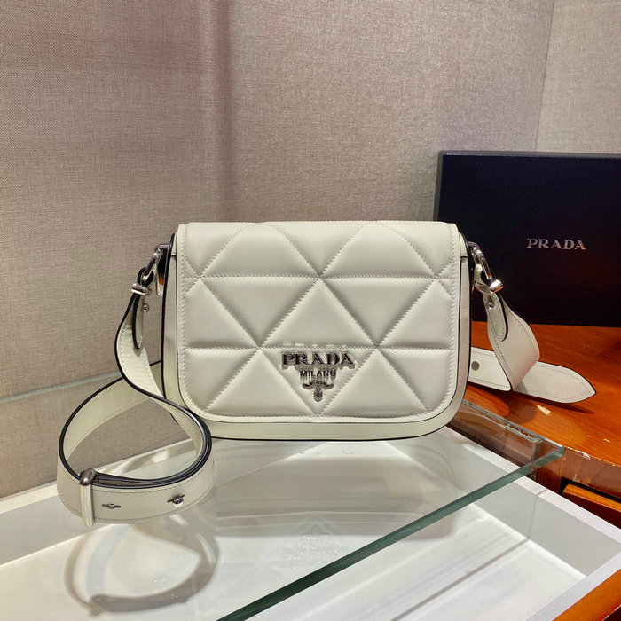 Prada Leather Shoulder Bag White 1BD283