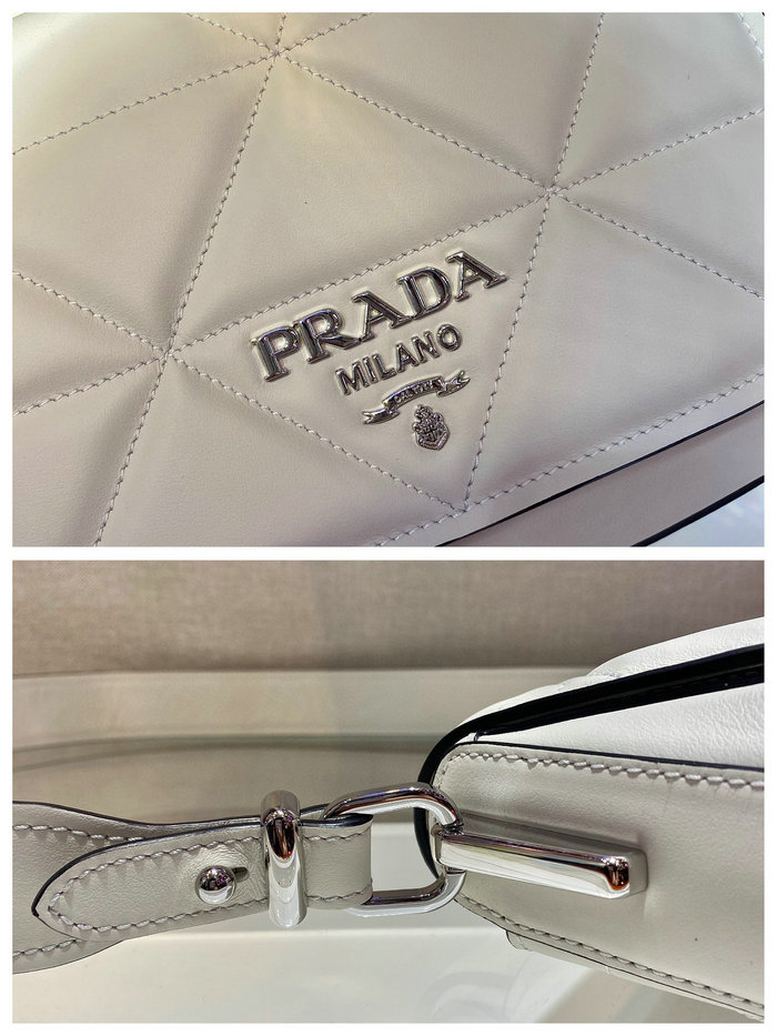 Prada Leather Shoulder Bag White 1BD283