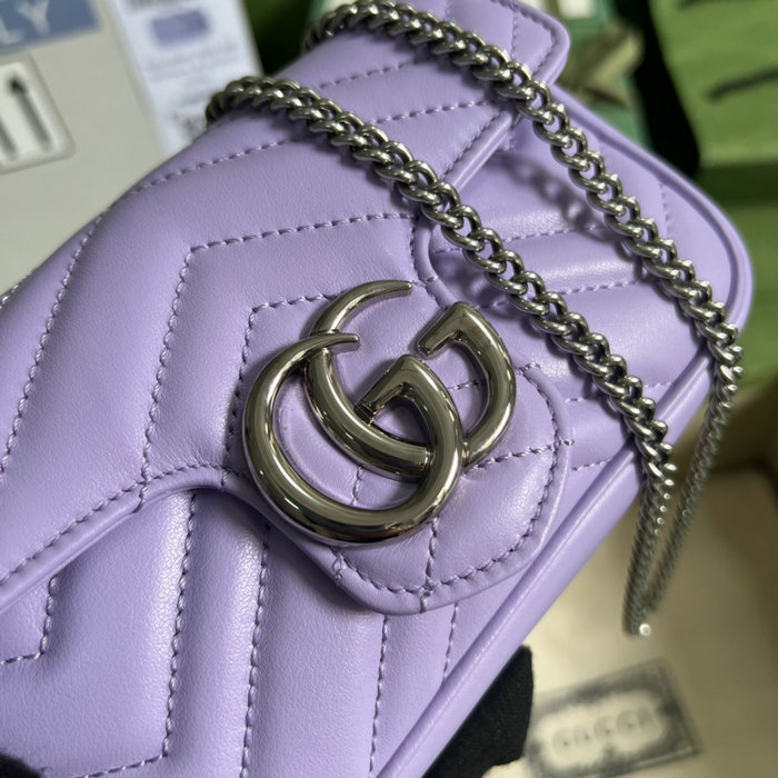 Gucci GG Marmont matelasse Super Mini Bag Lilac 476433