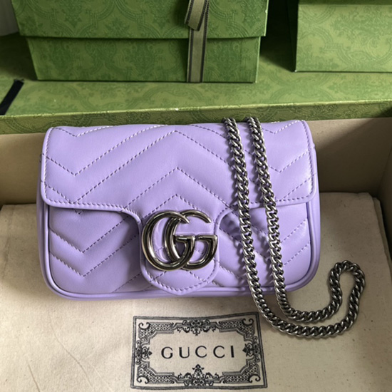 Gucci GG Marmont matelasse Super Mini Bag Lilac 476433