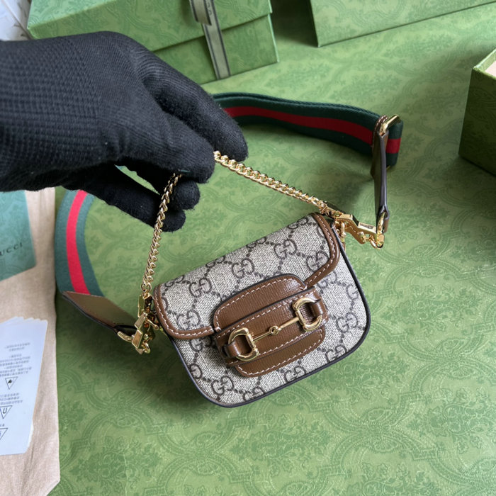 Gucci Horsebit 1955 strap wallet Beige 699760