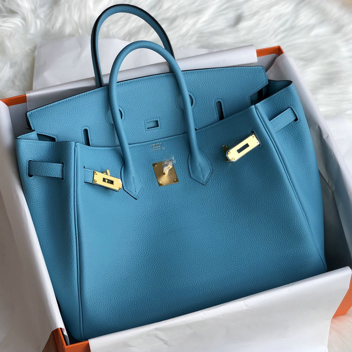 Hermes Togo Leather Birkin Bag Blue De Nord HB253001