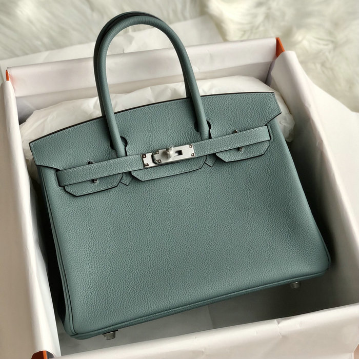 Hermes Togo Leather Birkin Bag Ciel HB253001