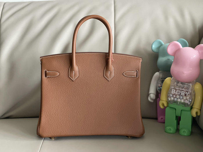 Hermes Togo Leather Birkin Bag Golden Brown HB253001