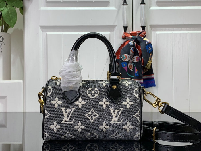 Louis Vuitton Denim Nano Speedy Grey M82242