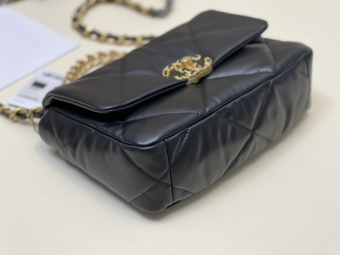Chanel 19 Lambskin Flap Handbag Black AS1160