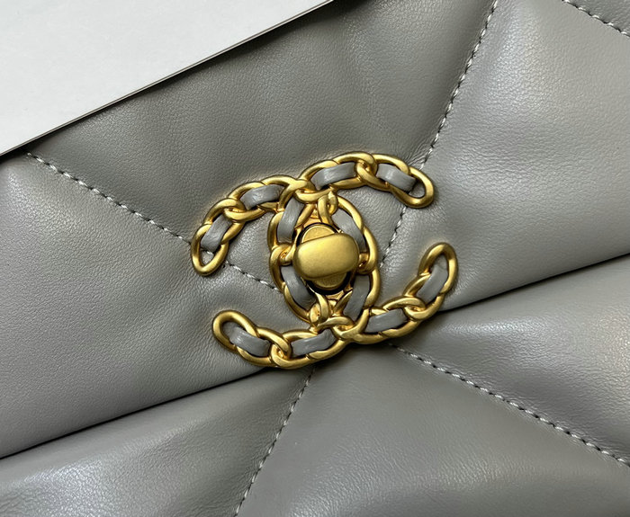 Chanel 19 Lambskin Flap Handbag Grey AS1160