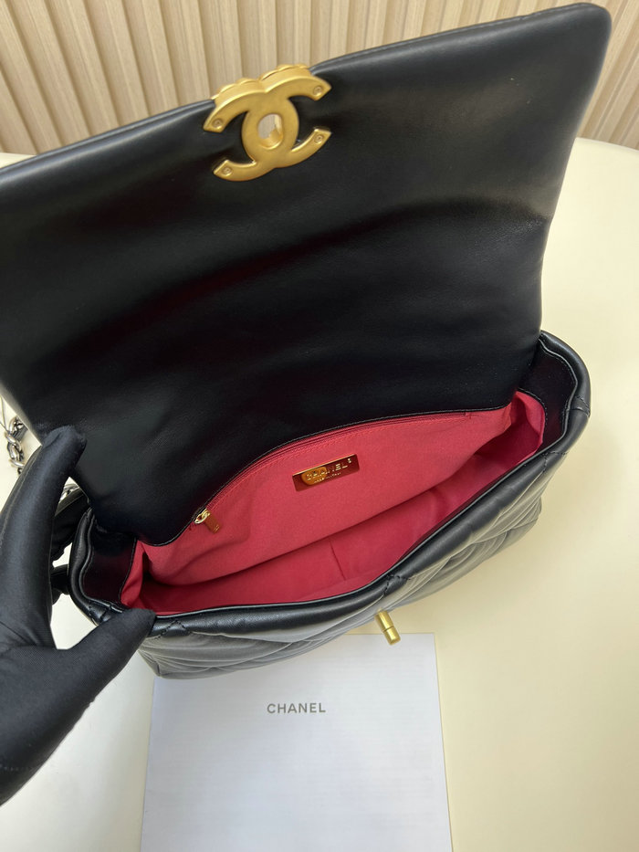 Chanel 19 Lambskin Large Flap Bag Black AS1161