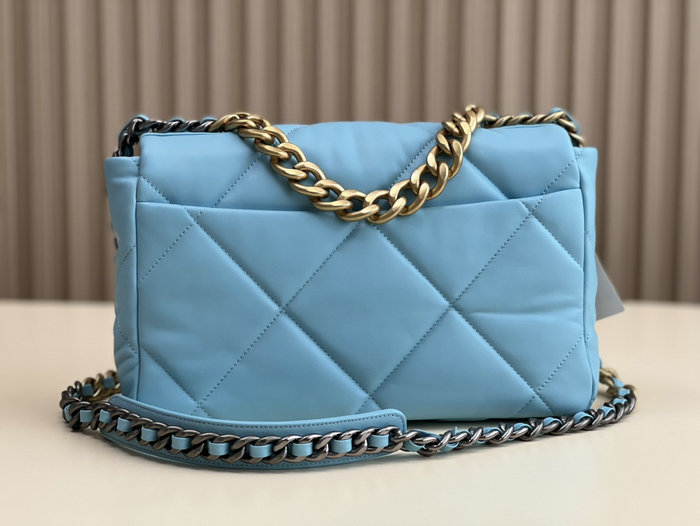 Chanel 19 Lambskin Large Flap Bag Blue AS1161