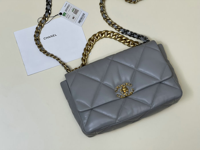 Chanel 19 Lambskin Large Flap Bag Grey AS1161