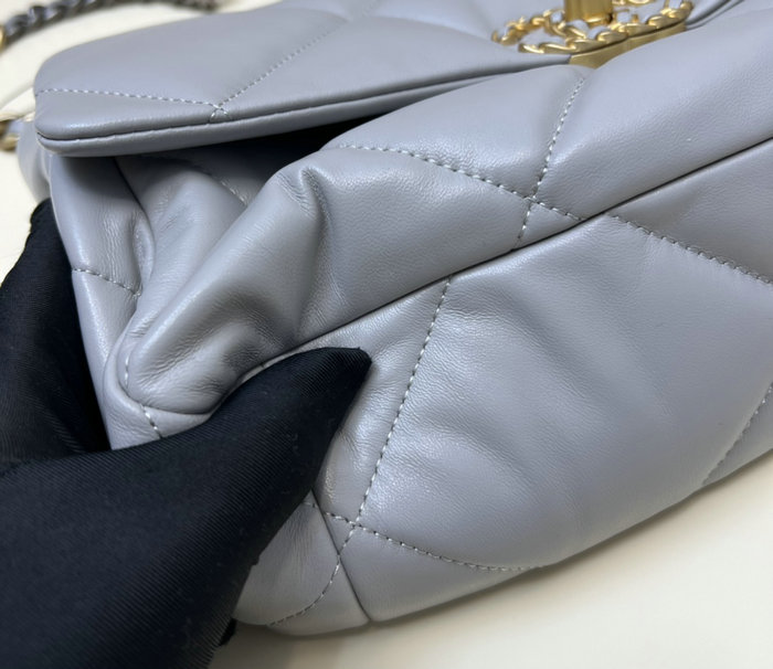 Chanel 19 Lambskin Large Flap Bag Grey AS1161