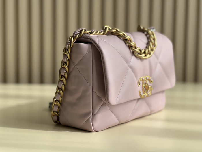 Chanel 19 Lambskin Flap Handbag Purple AS1160