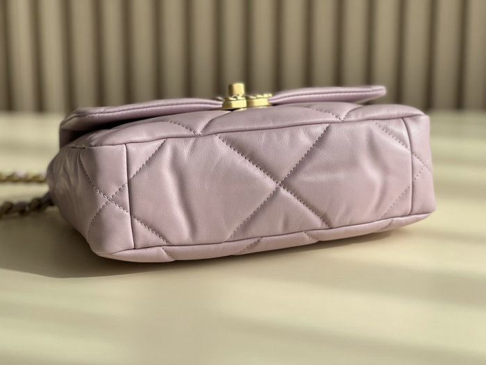 Chanel 19 Lambskin Flap Handbag Purple AS1160