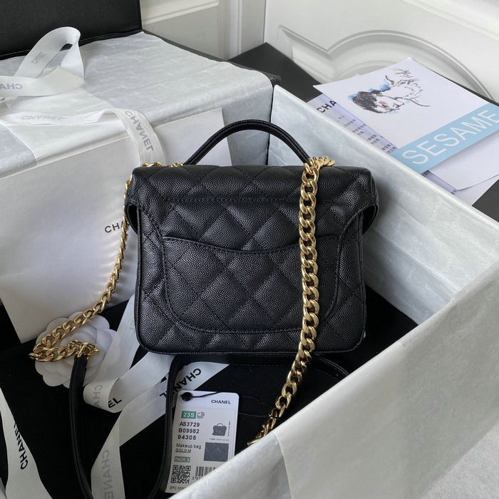 Chanel Grained Calfskin Handbag Black AS3729